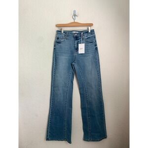 Kancan Womens High Rise Flare Leg Stretch Denim Jeans Light Wash NWT size 8